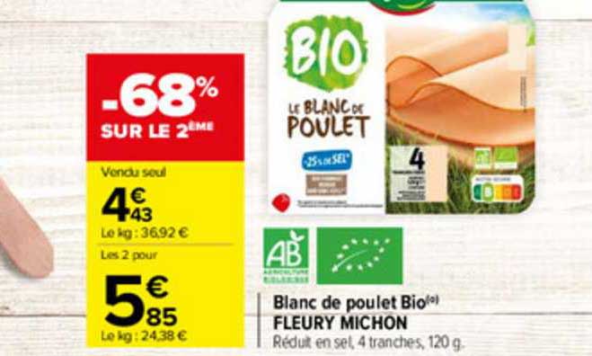 blanc de poulet bio fleury michon