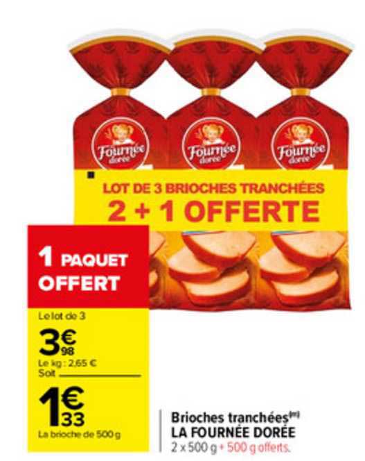 brioches tranchées la fournée dorée