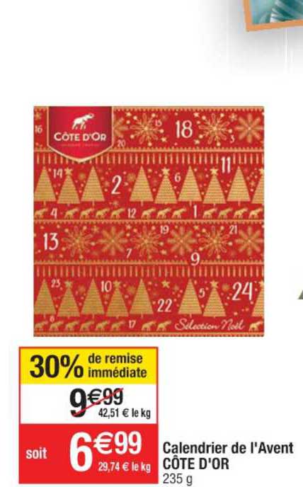 Calendrier De L'avent Côte D'or 30% De Remise Immédiate