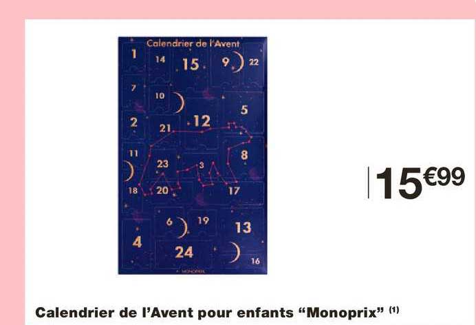 calendrier de l'avent pour enfants "monoprix"