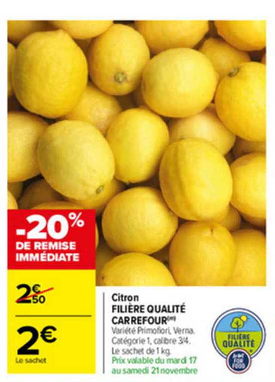Citron Filière Qualité Carrefour