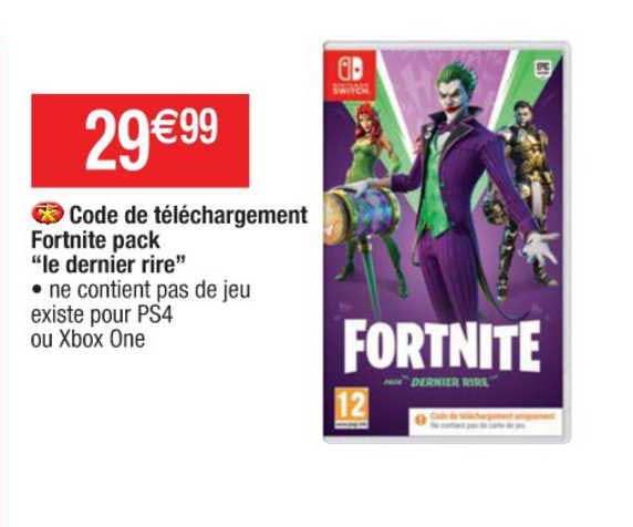 code de téléchargement fortnite pack le deriner rire