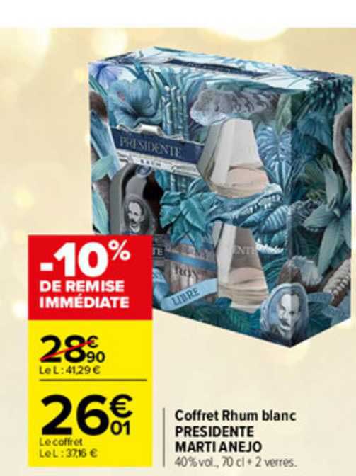 coffret rhum blanc présidente marti anejo