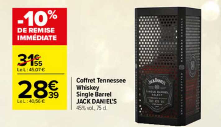 coffret tennessee whiskey single barrel jack daniel's