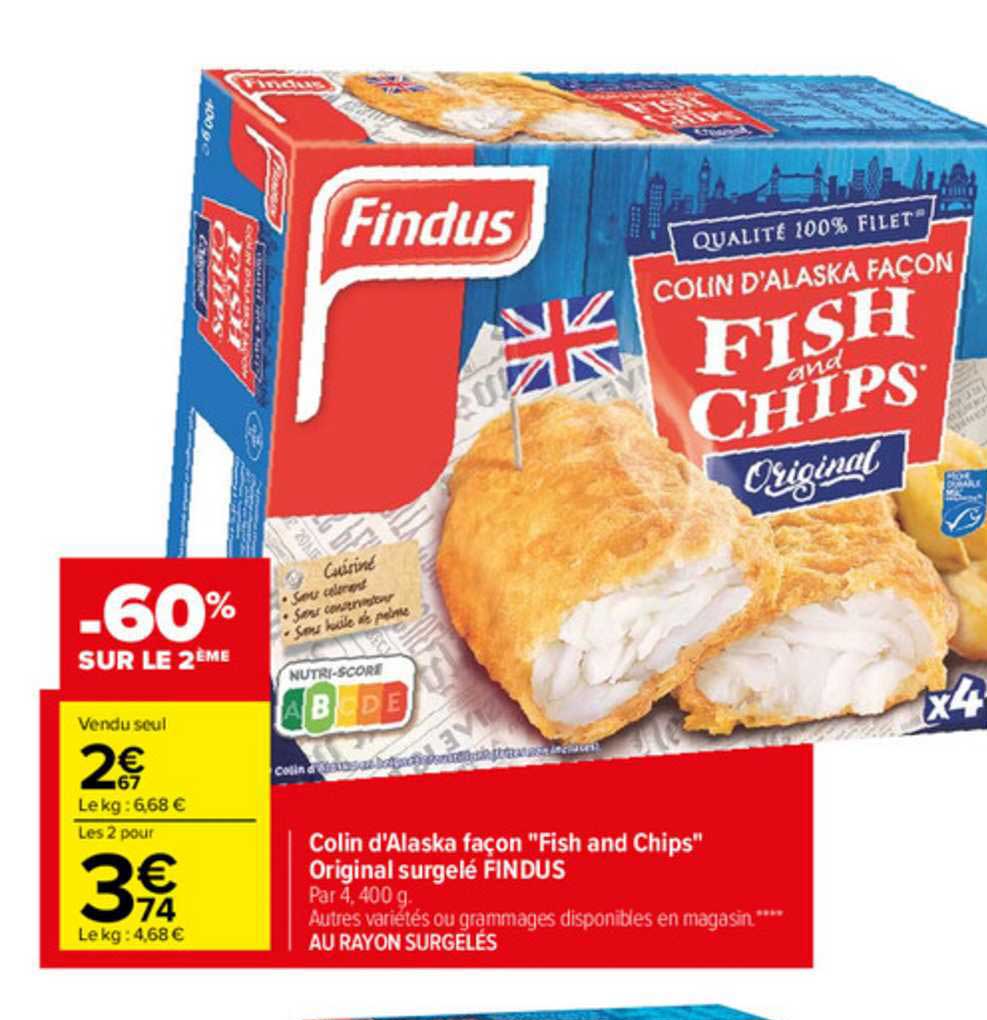 Colin D'alaska Façon "fish And Chips" Original Surgelé Findus
