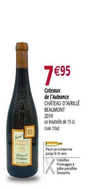 coteaux de l'aubance château d'avrillé beaumont 2014
