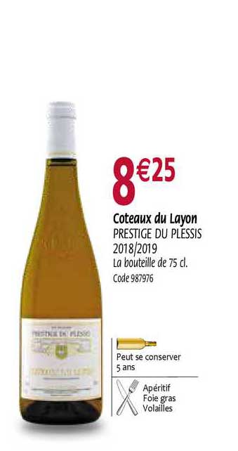 coteaux du layon prestige du plessis 2018 2019