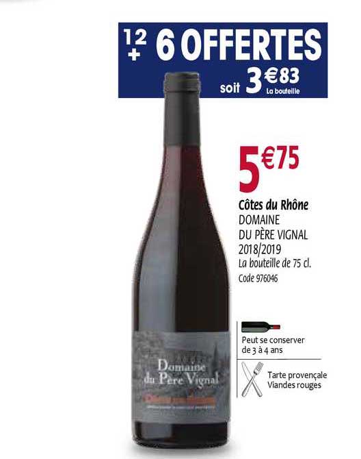 côtes du rhône domaine du père vignal 2018 2019
