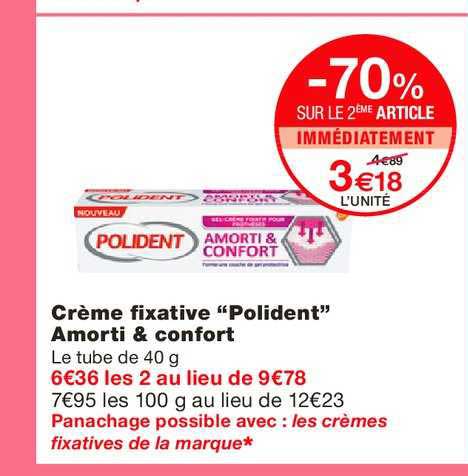 crème fixative "polident" amorti & confort
