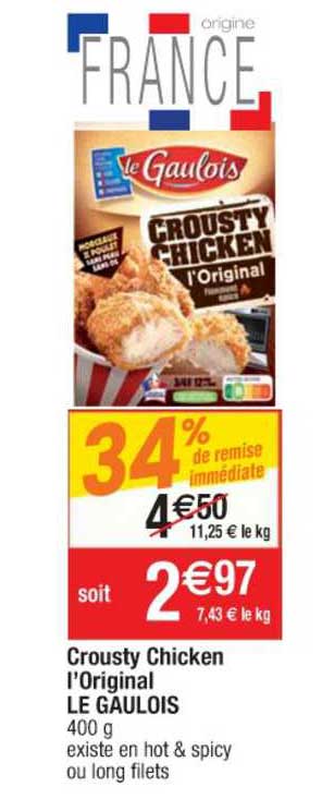 crousty chicken l'original le gaulois 34% de remise immédiate