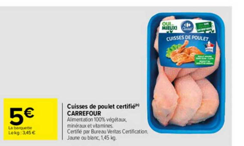 Cuisses De Poulet Certifié Carrefour