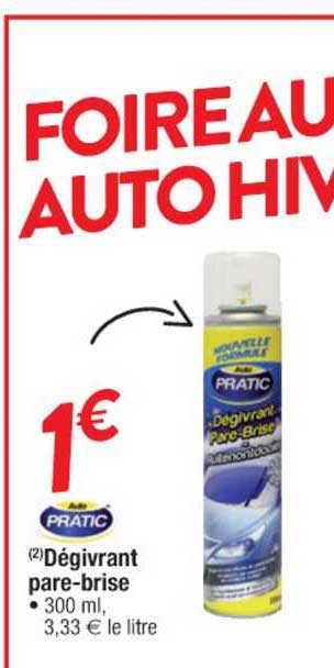 dégivrant pare brise pratic