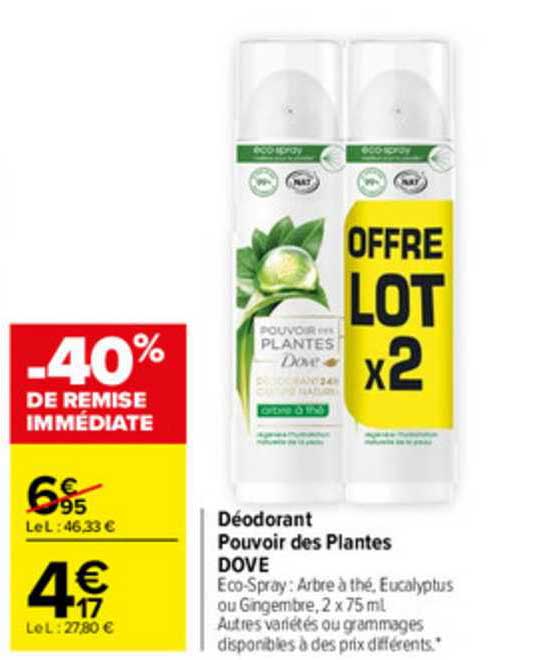 déodorant pouvoir des plantes dove