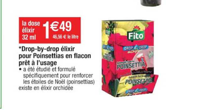 drop by drop élixir pour poinsettias en flacon prêt à l'usage