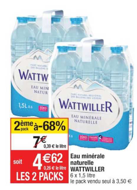 Eau Minérale Naturelle Wattwiller 2ème Pack à -68%