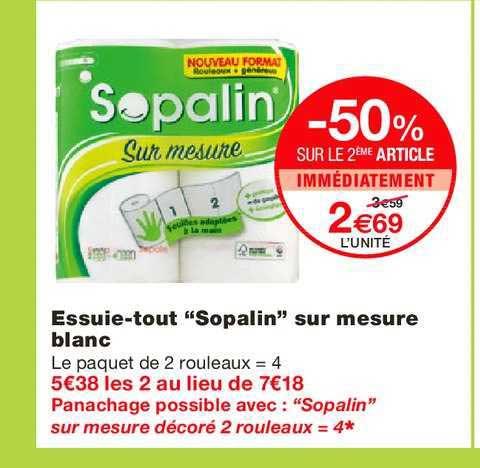 essuie-tout "sopalin" sur mesure blanc