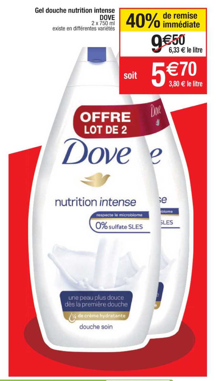 Gel Douche Nutrition Intense Dove 40% De Remise Immédiate