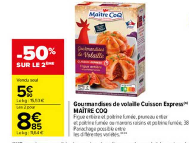 gourmandises de volaille cuisson express maître coq