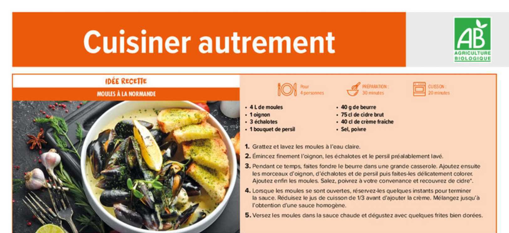 idée recette : moules à la normande