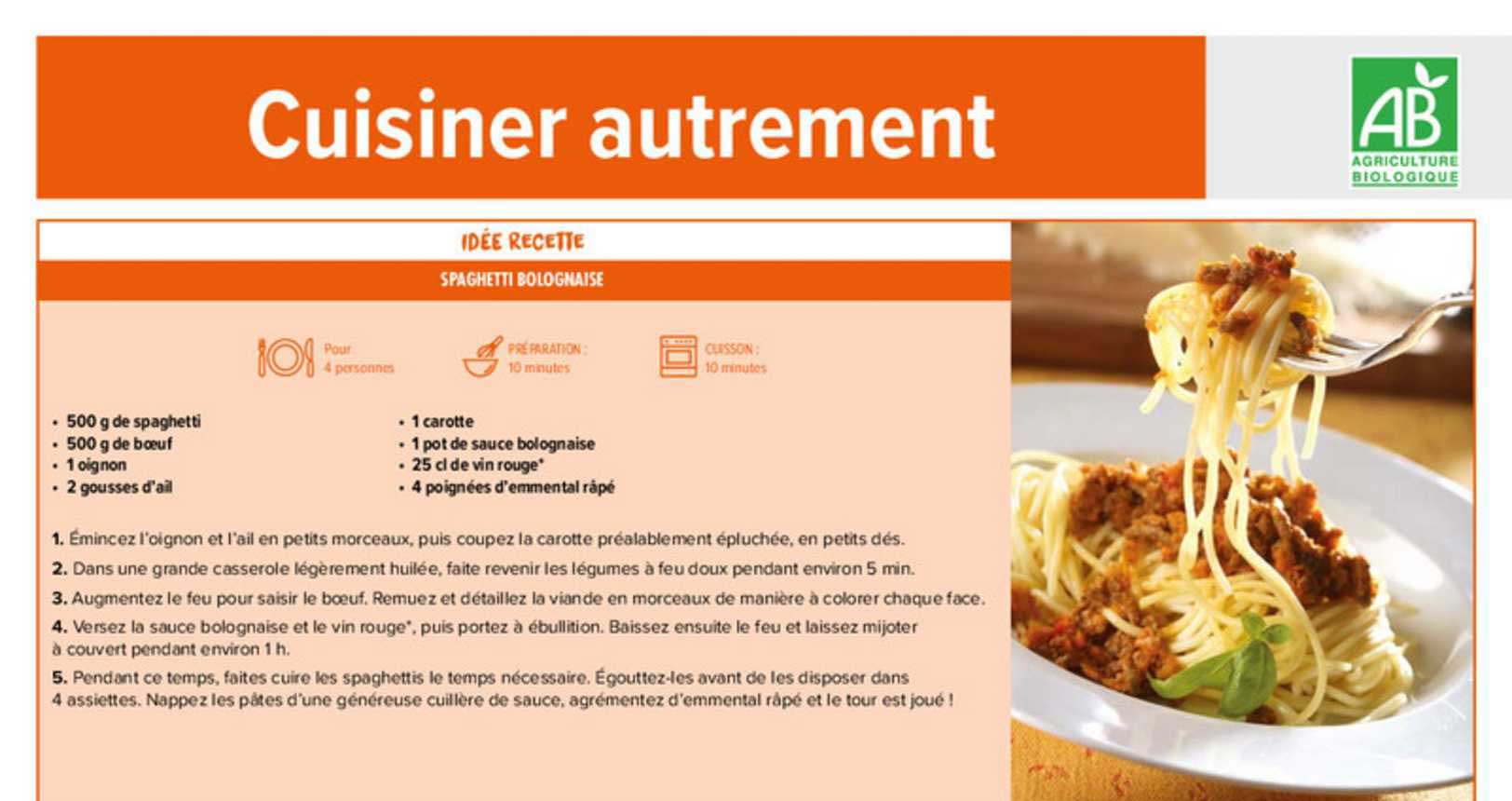 idée recette : spaghetti bolognaise