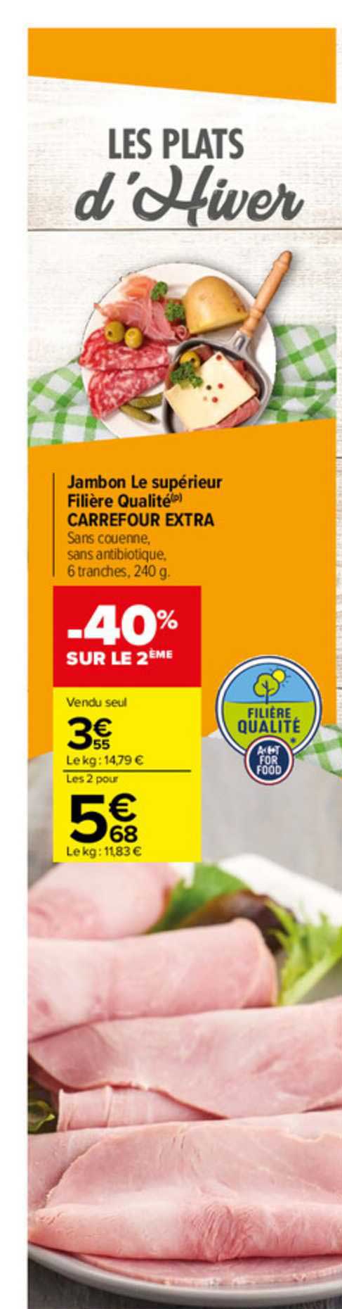 Jambon Le Supérieur Filière Qualité Carrefour Extra