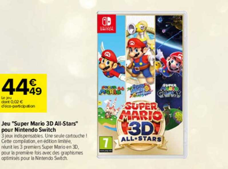 jeu "super mario 3d all-stars" pour nintendo switch