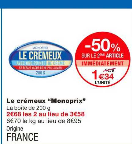 Le Crémeux Monoprix