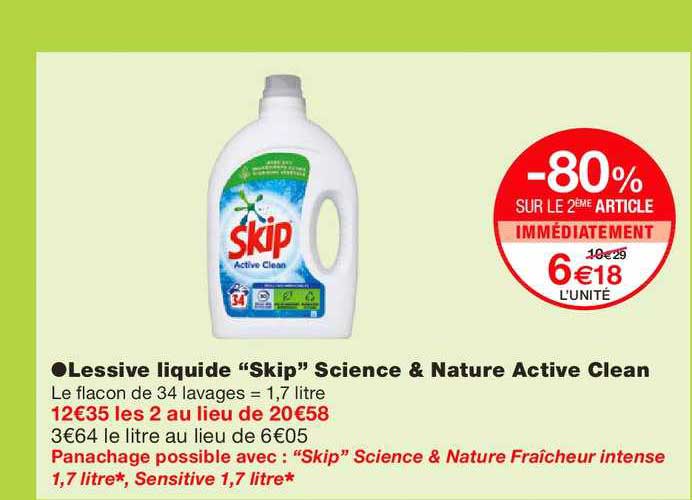 lessive liquide "skip" science & nature active clean