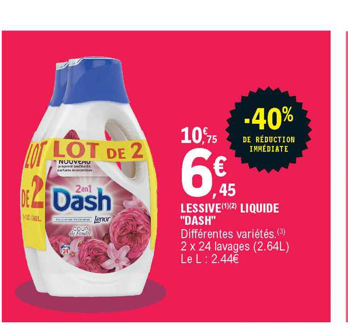 Lessive Liquide Dash -40% De Réduction Immédiate