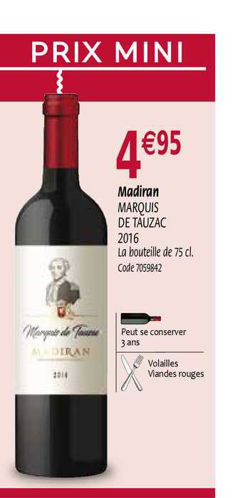 Madiran Marquis De Tauzac 2016