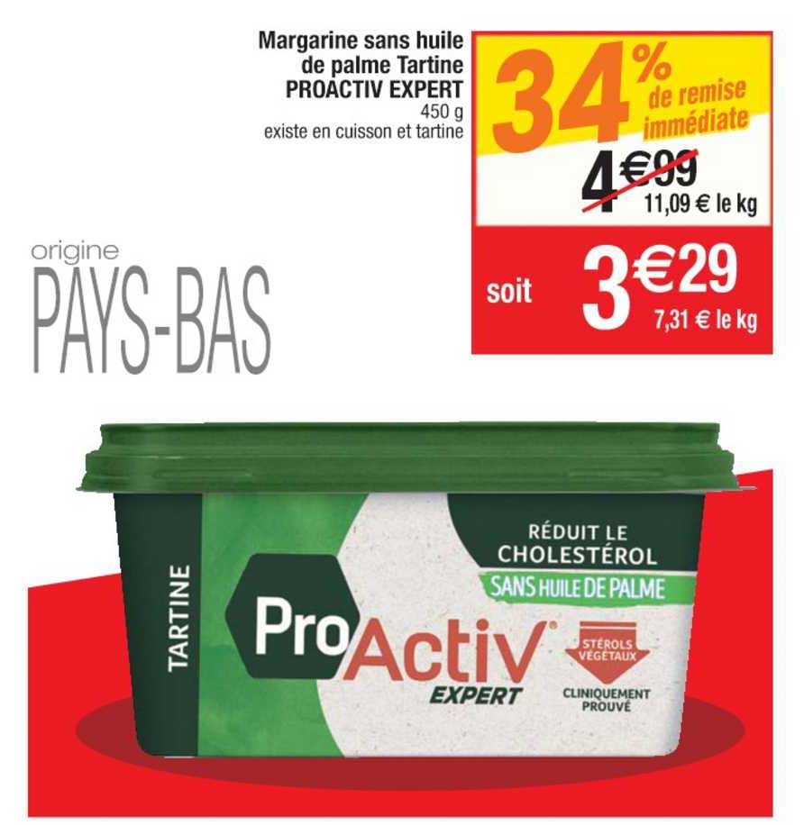 Margarine Sans Huile De Palme Tartine Proactiv Expert 34% De Remise Immédiate