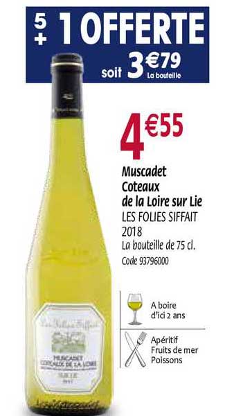muscadet coteaux de la loire sur lie les folies siffait 2018