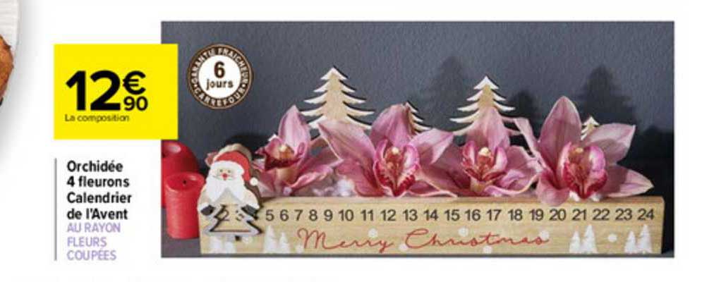 orchidée 4 fleurons calendrier de l'avent