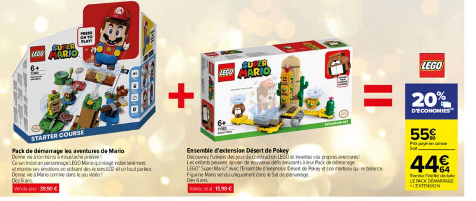pack de démarrage les aventures de mario, ensemble d'extension désert de pokey