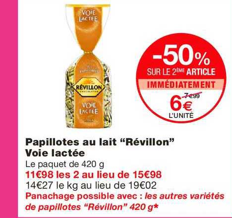 papillotes au lait "révillon" voie lactée