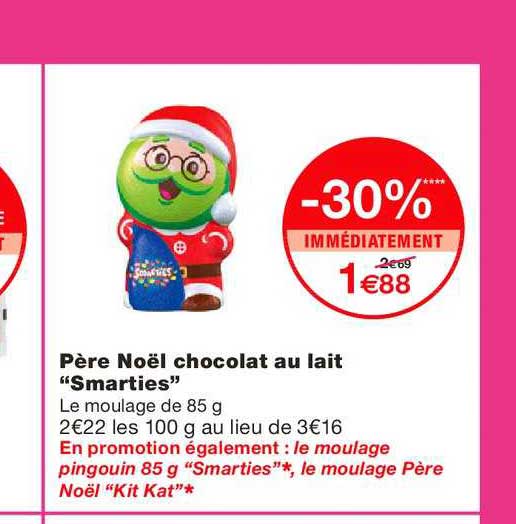 père noël chocolat au lait "smarties"