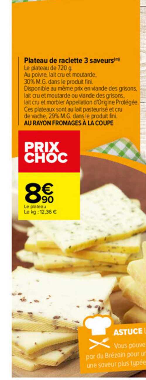 Plateau De Raclette 3 Saveurs