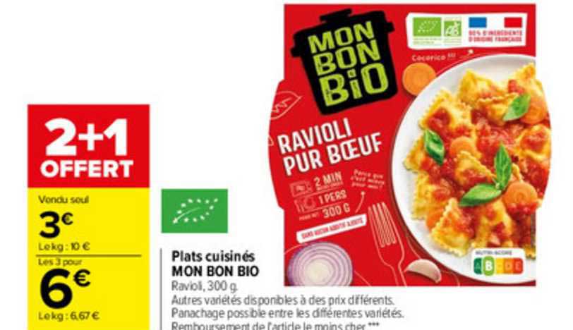 plats cuisinés mon bon bio