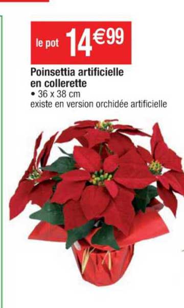 poinsettia artificielle en collerette