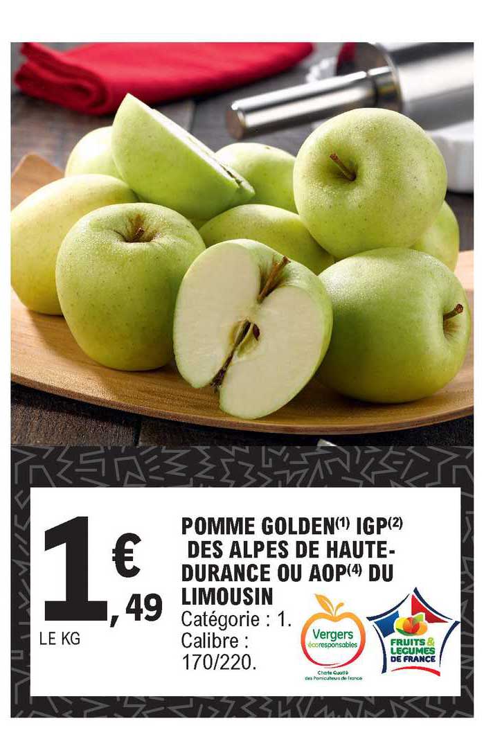pomme golden igp des alpes de haute durance ou aop du limousin