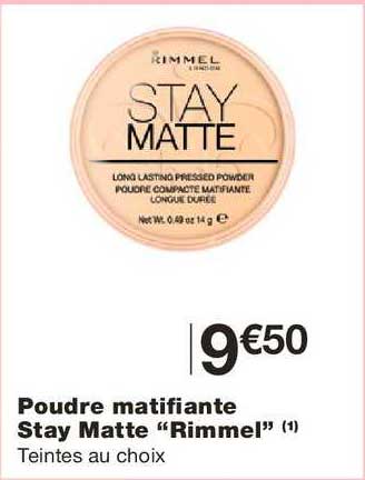poudre matifiante stay matte "rimmel"