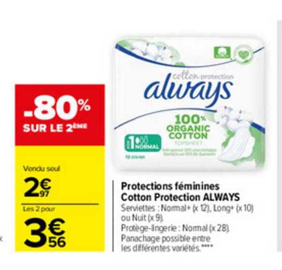 protections féminines cotton protection always