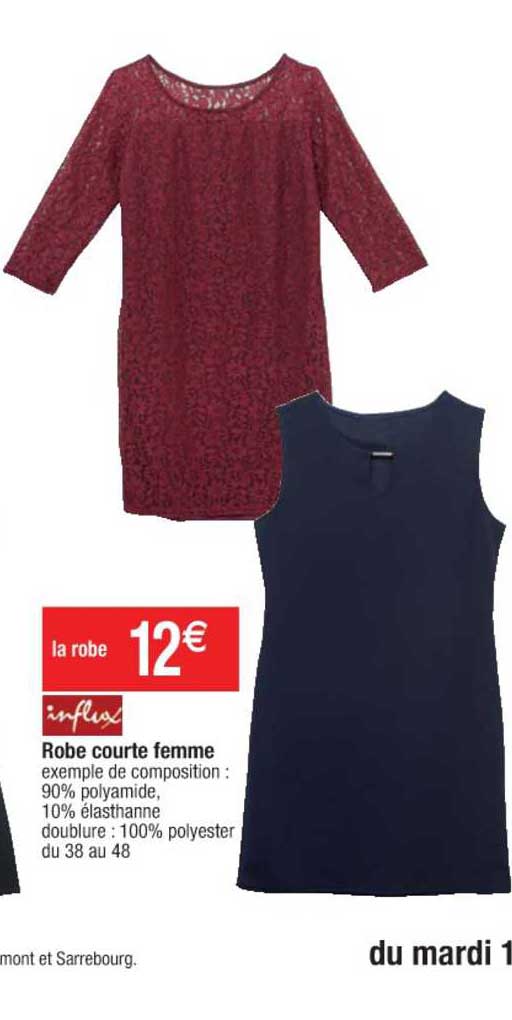 robe courte femme influx