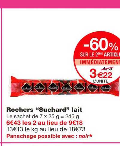 Rochers "suchard" Lait