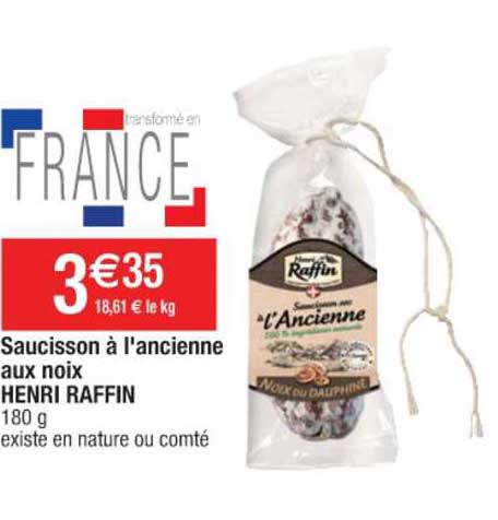 saucisson à l'ancienne aux noix henri raffin