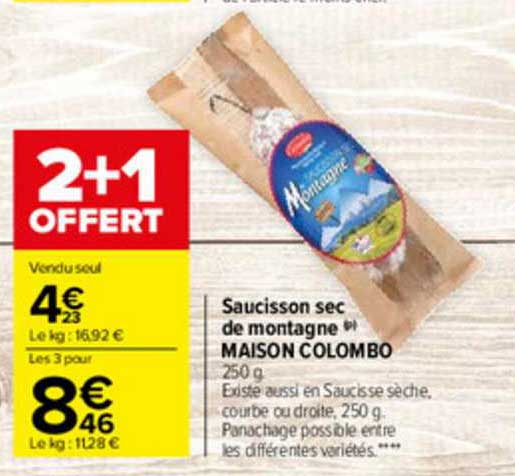 Saucisson Sec De Montagne Maison Colombo