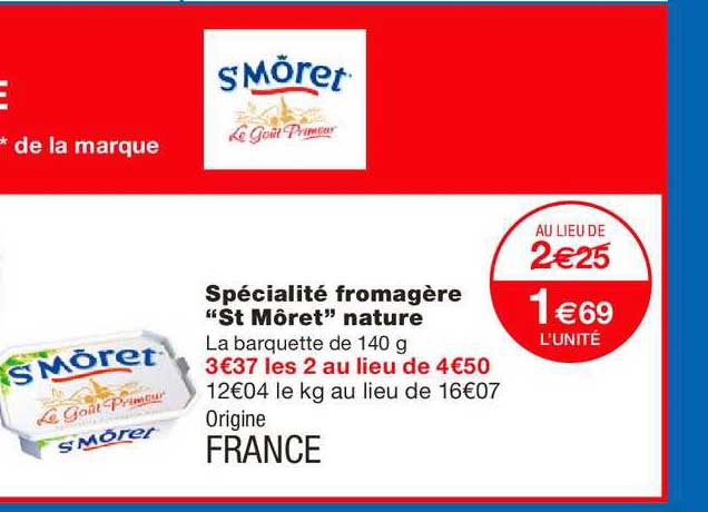 spécialité fromagère "st môret" nature