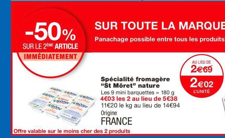 spécialité fromagère "st môret" nature