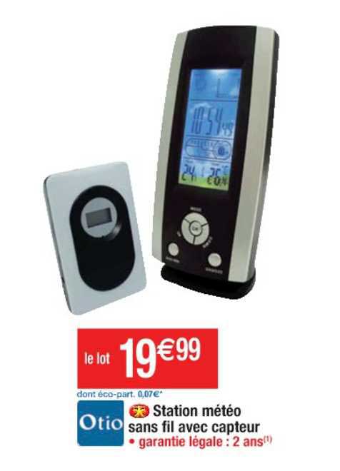 station météo sans fil avec capteur otio