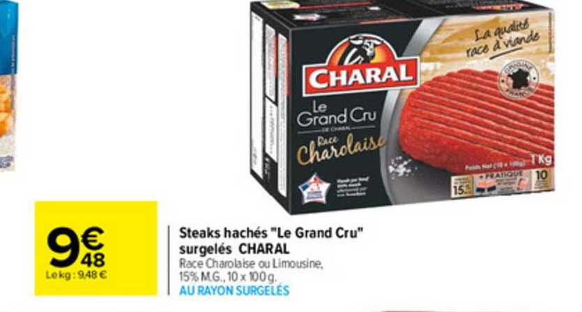 Steaks Hachés "le Grand Cru" Surgelés Charal